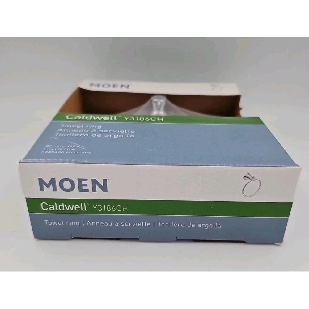 Moen Caldwell Towel Ring‎ Y3186CH Silver Chrome Finish Bathroom Hardware NIB